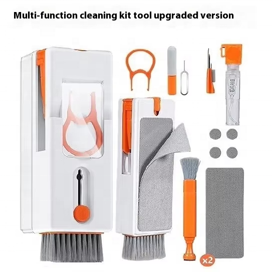 Factory Wholesale 11" 1 Multi-Functional Eco-Friendly ABS+Silicone Cleaning Kit Laptop Cleaning Brushes Earbuds Tablet Computer