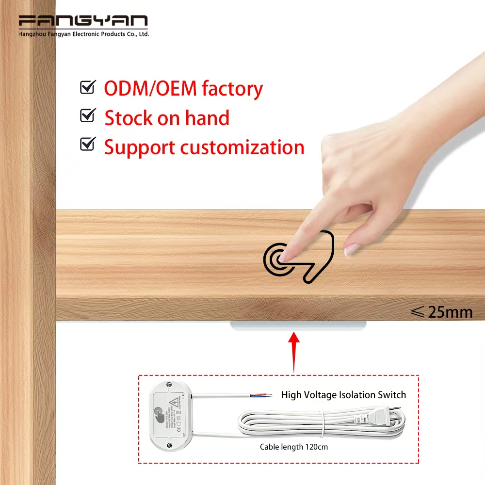 Cabinet Light Touch Wardrobe Sensor 110v 220v Hidden Touch Dimmer Switch for 25mm Under Wood Led Furniture Light