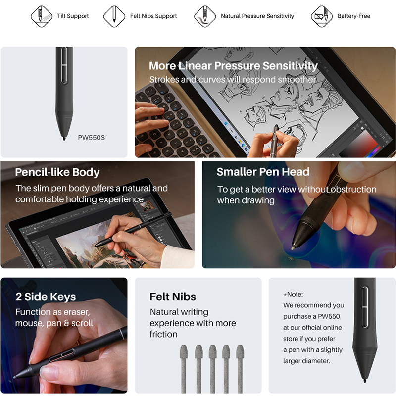 Huion Kamvas Studio 16 Drawing All in One 15.8 Inch Creative Professional Portable Drawing Computer Tablet Pc with Digital Pen