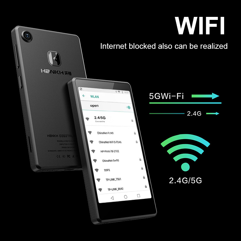 Android Mp4 Player 4 Inch Screen Mp4 Player Wifi HBNKH Mp3 Mp4 Music Player with Camera Support OEM/ODM Android Music Player