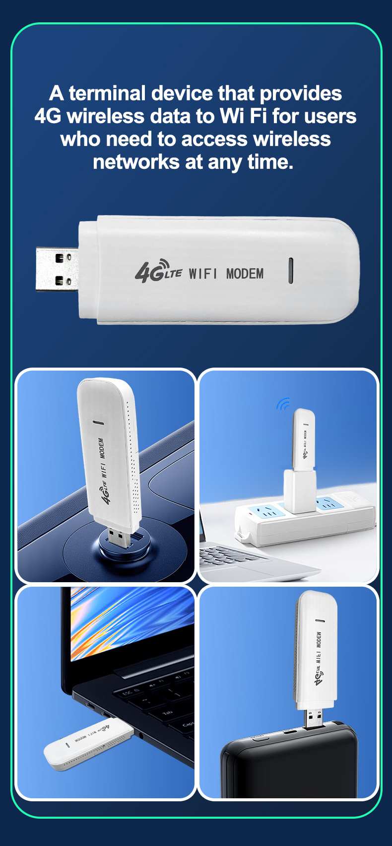 Portable 150Mbps USB Dongle Home Wireless 4G LTE Modem Pocket Wifi Hotspot OEM for Europe Africa Internal Style Used Product