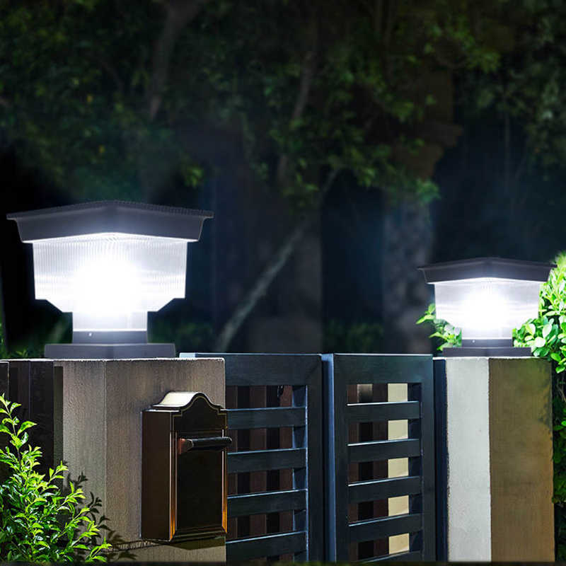 Outdoor Waterproof Solar Post Light LED Garden Gate Pillar Lamp for Fence Wall Column