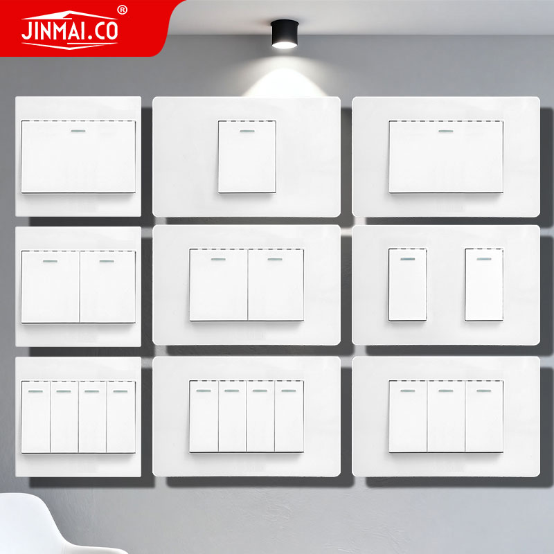 Switch Factory 86/118 Type Light Universal Standard PC Free Combination 1/2/3/4 Gang Wall Power Outlet Electric Plug Wall Socket