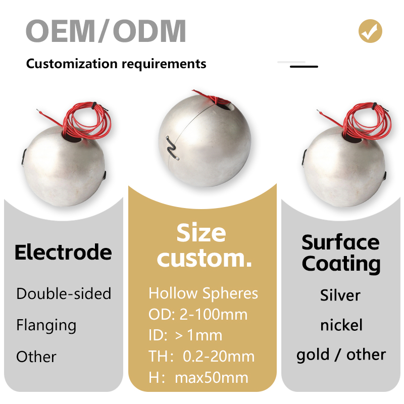 23kHz Piezo Ceramic Sphere Hollow Sphere Piezoelectric Ceramic element for Piezoelectric Hydrophone Hydrophone Transducer Sphere