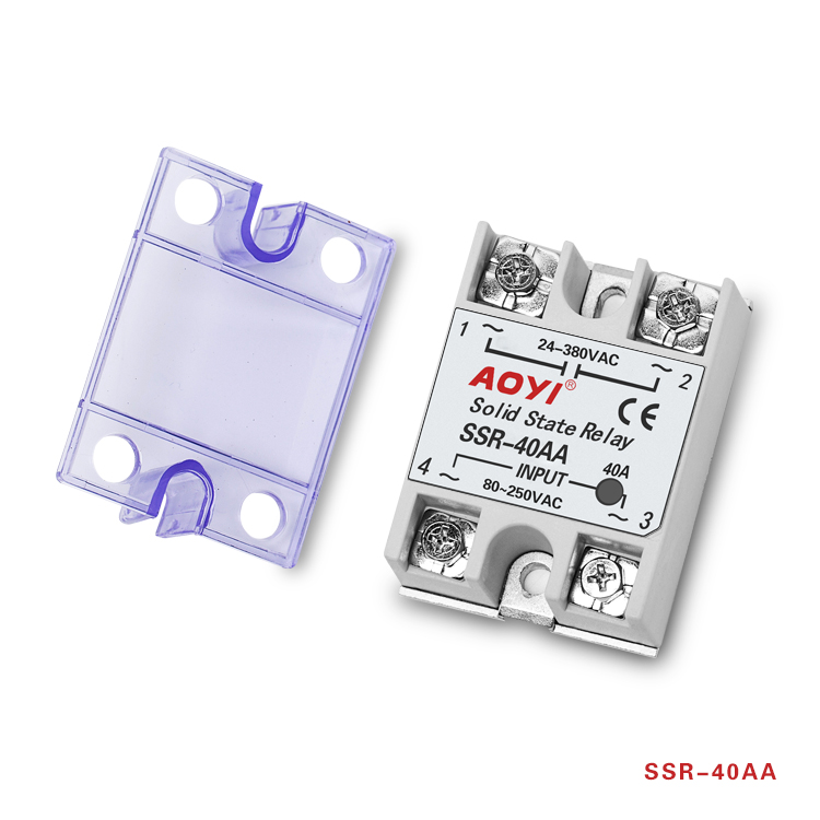 Miniature 220VAC Solid State Relay SSR-40AA Protective and General Purpose 10A 15A 25A 40A 60A 75A 90A Sealed Feature