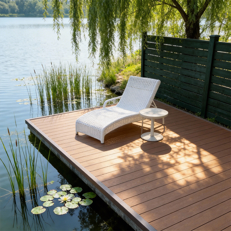 Anti-Slip Aluminum Alloy Decking Modern Water Resistant Eco-Friendly Fireproof Anti-Cracking Heat Dissipation 3D Wood Grain