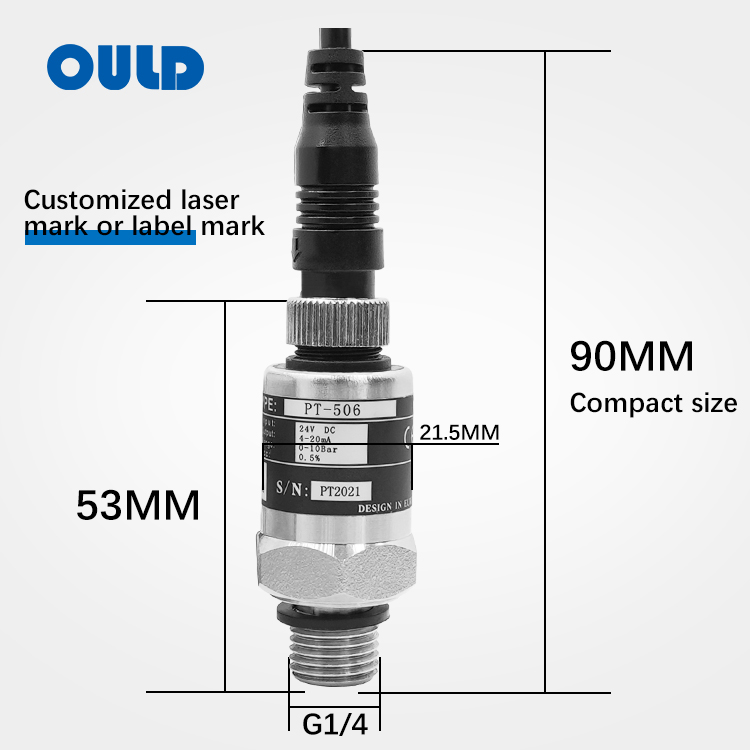 OULD PT-506 4-20mA Water Pressure Transmitter Absolute Pressure Sensor with Low Cost