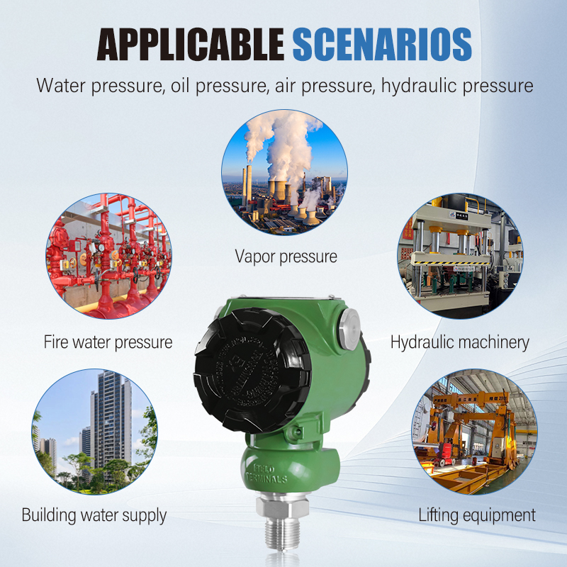 High-precision Stainless Steel Pressure Transmitter Sensor Digital Display High-temperature Resistant (-0.1 100MPa Range)