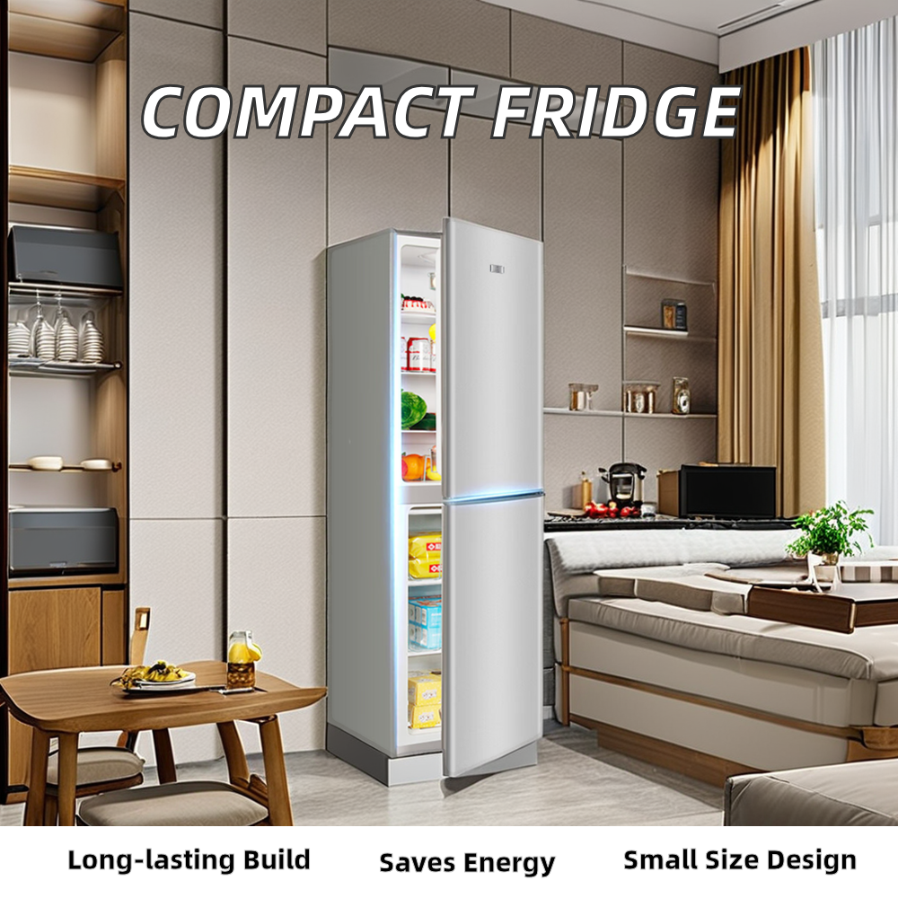 228L Smart Home Bottom-Freezer Refrigerator with Double-Door Electric Freezers for Households and Hotels