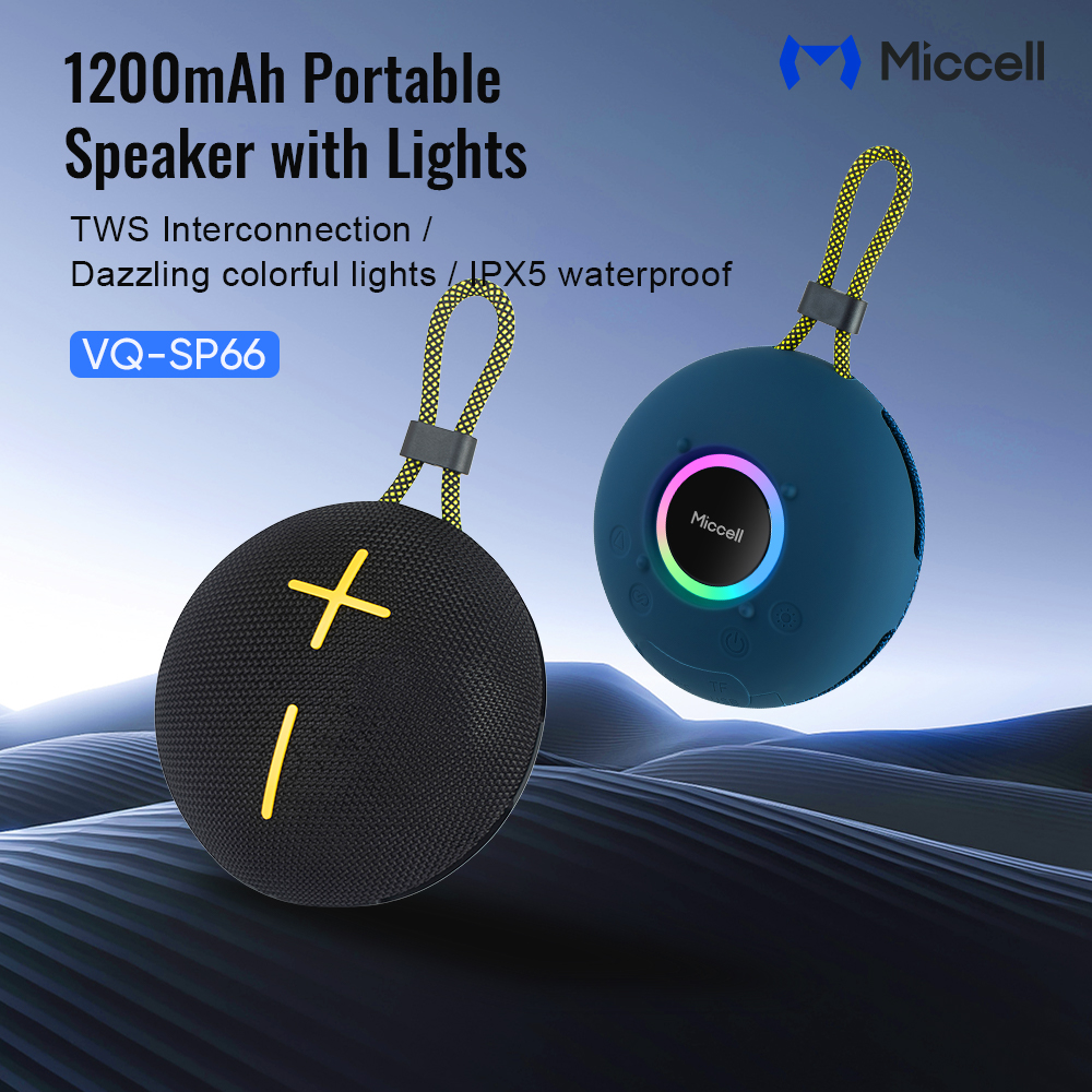 Miccell Portable Mini Speaker Wireless for 5.4 AC Powered High Quality Sound Bass Outdoor Supports TF Card FM USB Radio