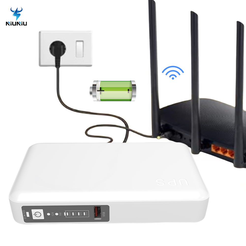 Mini 10400mAh Lithium Battery UPS Single Phase 18W/36W Rechargeable Uninterruptible Power Supply for Home Appliance for Wifi