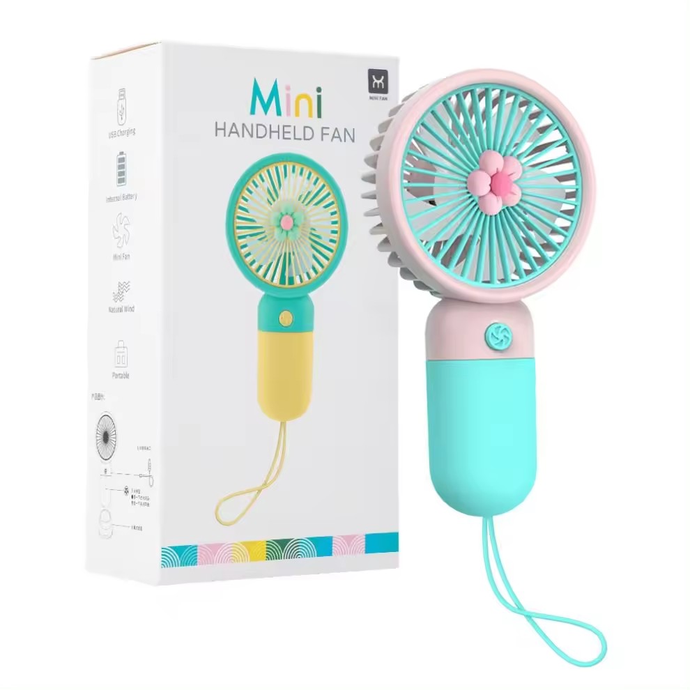 In Stock Summer Rechargeable Portable Travel Fan Mini Handheld Fan Flower Fairy Hand-held Rechargeable Pocket Fan for Kids Gift