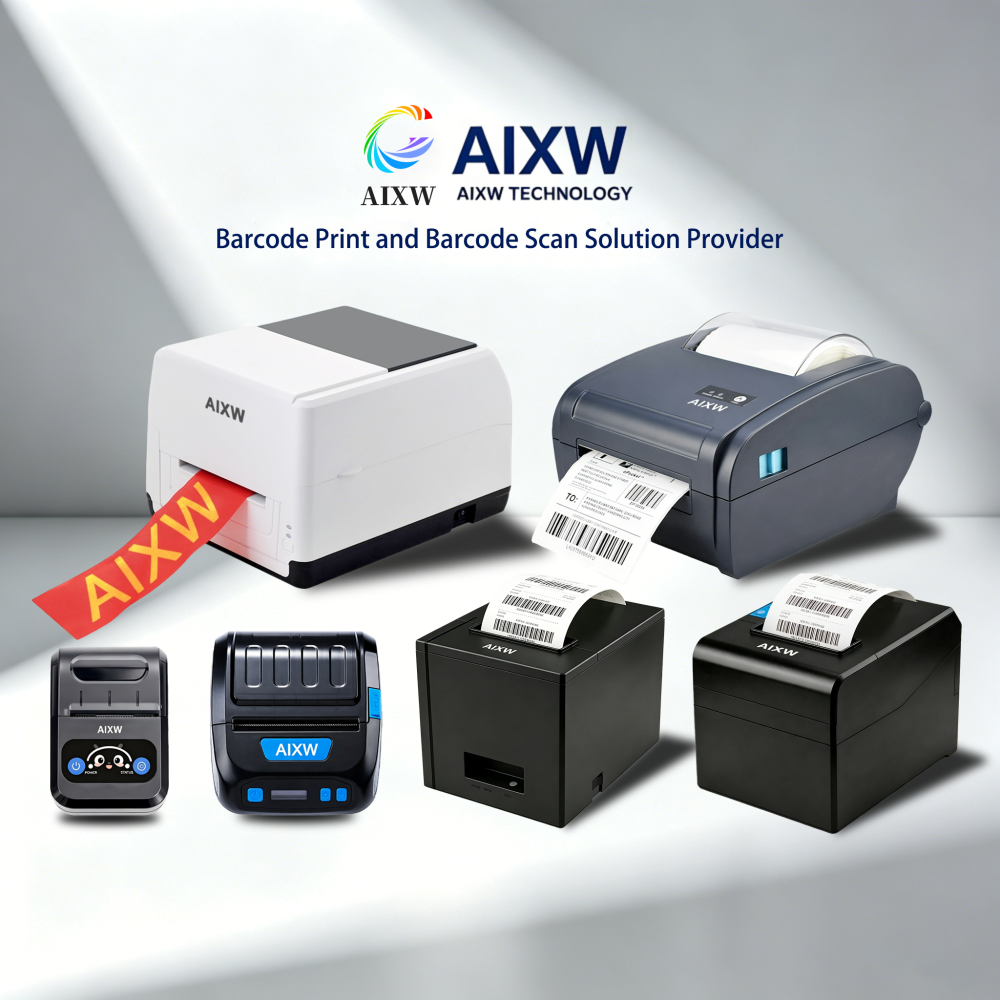 AIXW High-Quality 4-Inch Thermal Transfer Printer with Bluetooth for Label Printing Flower Banner Company New Establish