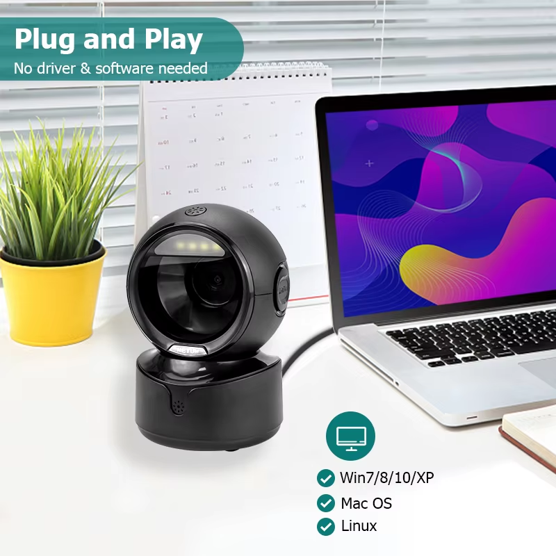 Lonvill A4 Size USB Barcode Scanner Customized Omni-Directional CMOS Android 2D 1D Scan Original Desktop Stock Design for Paper