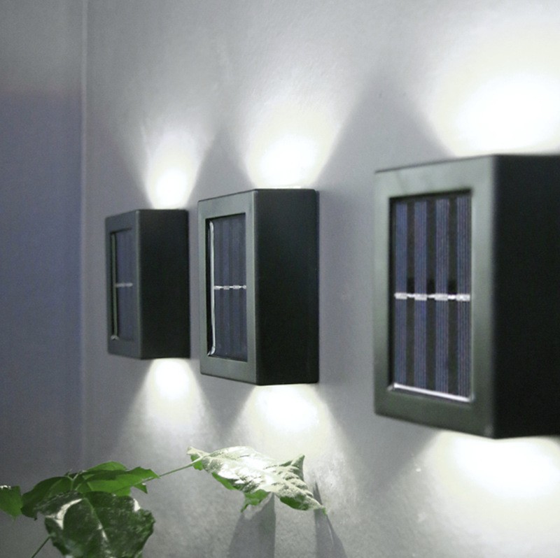 LED Solar Wall Light Outdoor Porch Garden Waterproof Wall Lamp up and Down Luminous Courtyard Staircase Solar Light for Garden