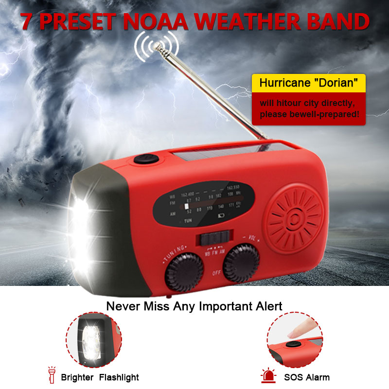 Home System Mp3 Camping Light Storm Receiver Am/fm/noaa Emergency Radio Hand Crank Solar Weather Fm Radio