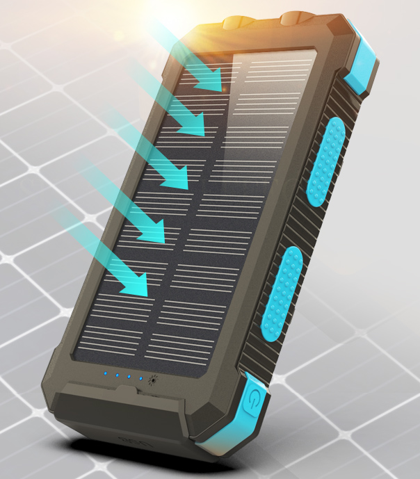 2020 Wholesale Custom Solar Powerbank 20000mah Portable Solar Phone Charger Solar Power Bank with Concealed Phone Holder