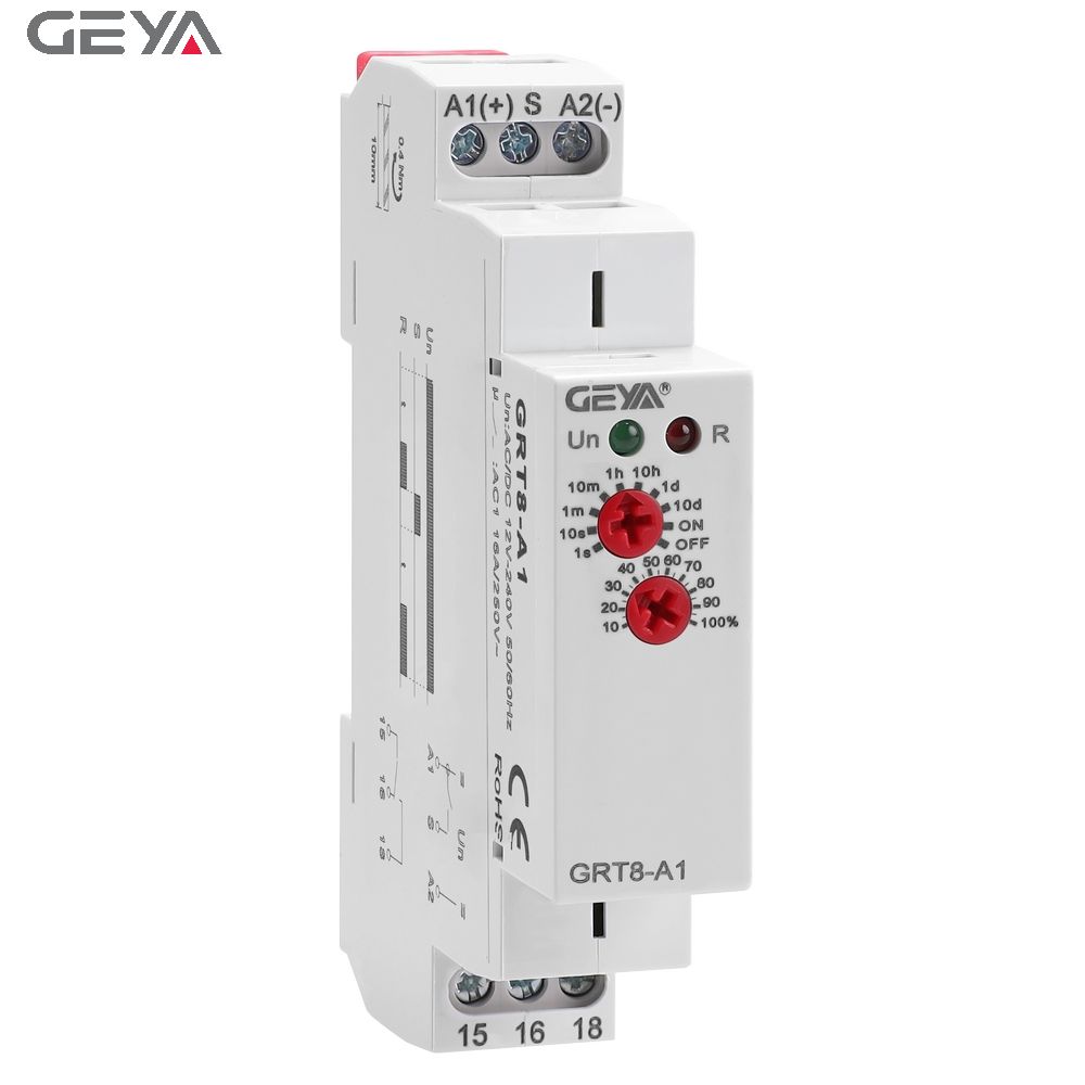 GEYA GRT8-A1 A230V Din Rail Time Relay  Miniature Single Function Timer on Off Delay Relay Din Rail Timer