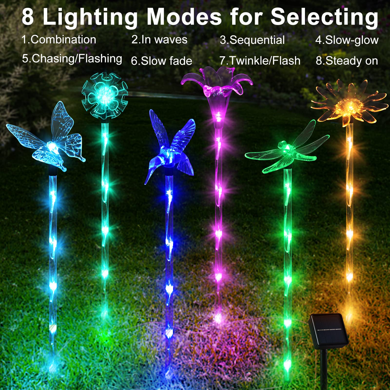 Outdoor Solar LED Warm White Wall Lights Solar Panel Powered Garden Pathway Decorations for Patio Landscape Ornaments