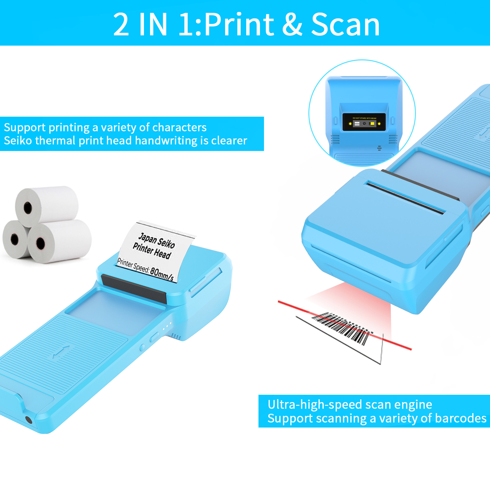 Symcode MJ-Q20 Wireless BT Barcode Scanner Back Clip Attachable to Phone with NFC USB Interface CMOS Light Source in Stock