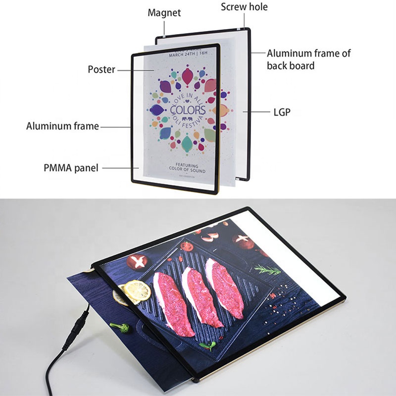 A1 A2 A3 A4 LED Snap Frame Light Box - Outdoor High Brightness Glass Panel Commercial Advertising Sign