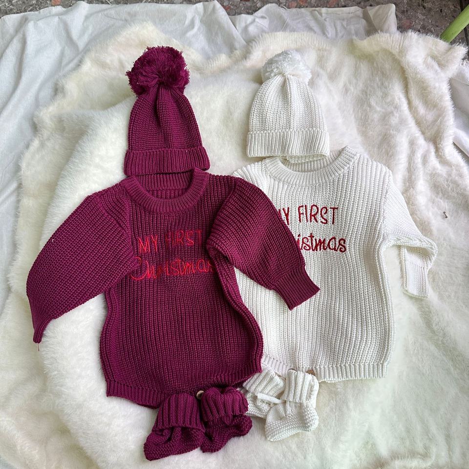 Комплект 3-pcs Knitted Romper (Custom Embroidery)