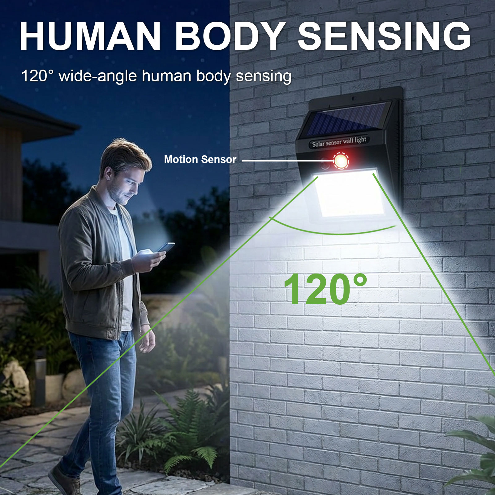 TOACH IP65 Waterproof Wireless Security Solar Garden Light Hot Sale LED Solar Wall Lights for Patio Landscape DC Power Glass