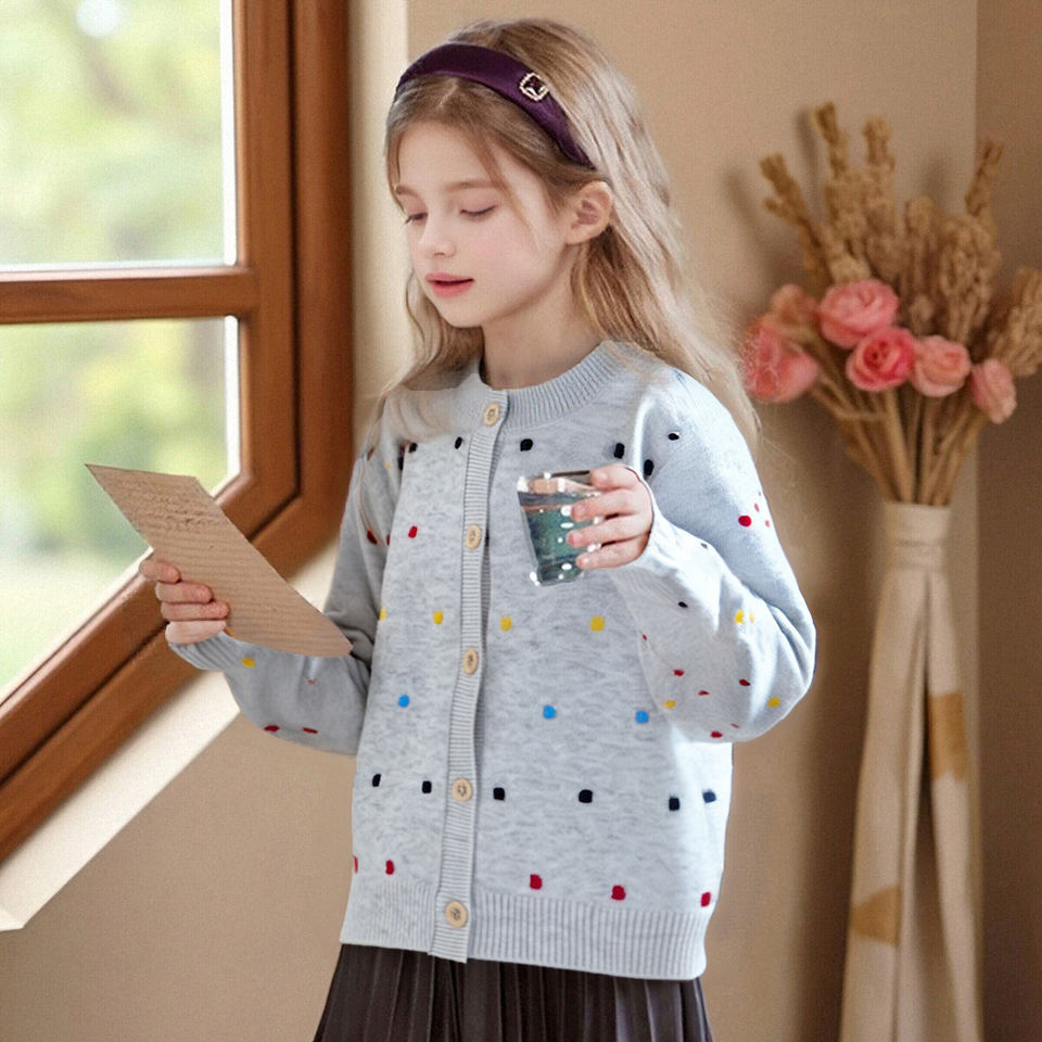 Girl's Knitted Cardigan (Colorful)
