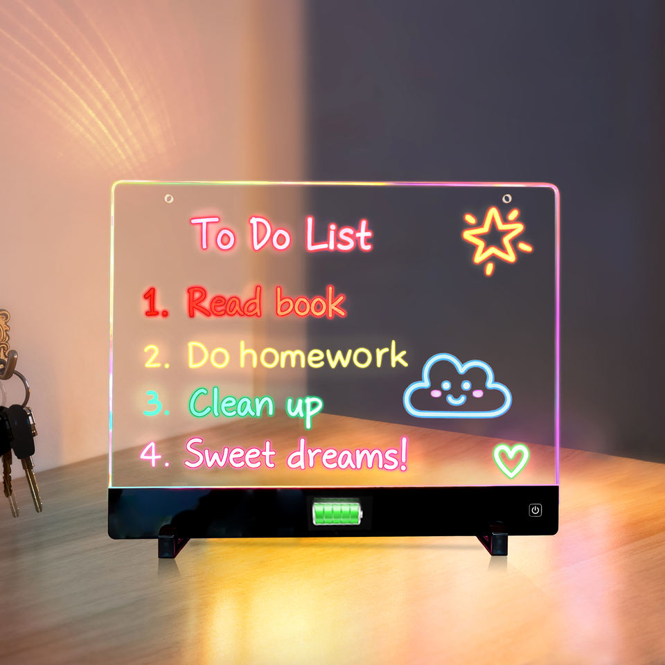 Обучающий планшет для детей: LED-доска для рисования с 4 режимами, подставкой и стилусом для отработки письма и рисования