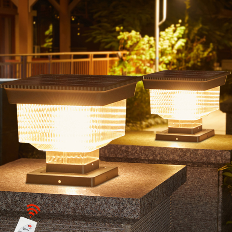 Outdoor Waterproof Solar Post Light LED Garden Gate Pillar Lamp for Fence Wall Column
