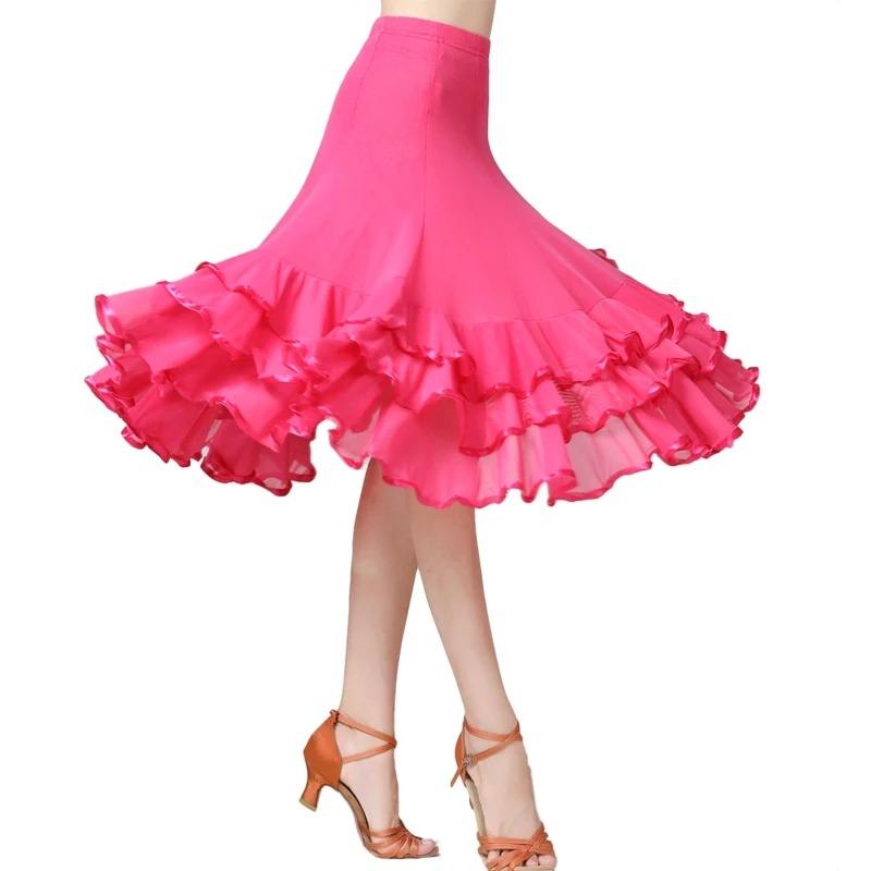 Layered Lace Hem Long Skirt
