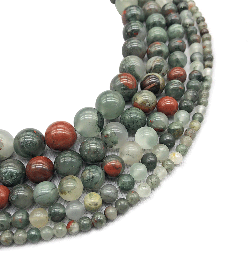 Гладкие круглые бусины из натурального камня (Semi-Precious)