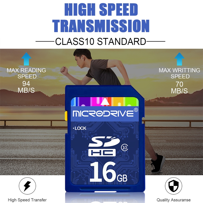 Microdrive 16GB/32GB/64GB/128GB High Speed Class 10 SD Memory Card, for All Digital Camera with SD Card Slot