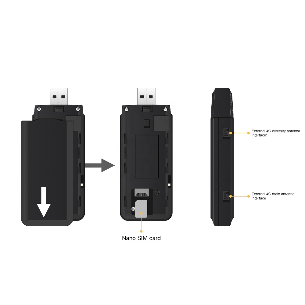 Factory Price Quectel Module EC25-AUX LTE USB Data Stick 150mbps 4G Modem RCM Dongle Nano SIM Card Slot USB 2.0 High Speed Black