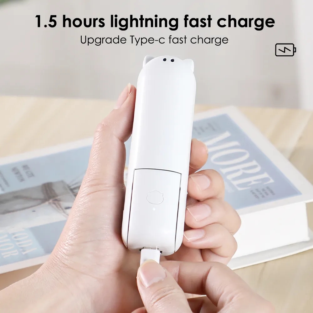 Handheld Mini Portable Fan 3-in-1 USB Rechargeable with 2000mAh Power Bank for Outdoor & Car Use Brushless Motor