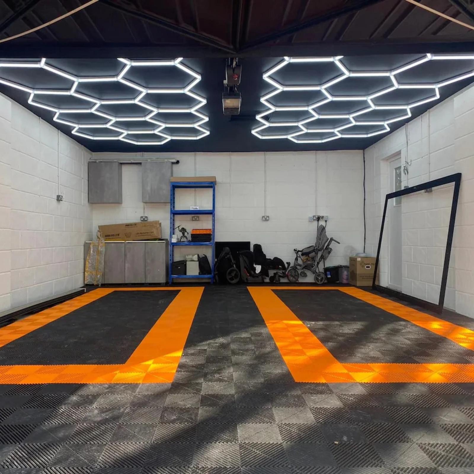 100-240V Hexagon LED Ceiling Light Hexagonal LED Light Honeycomb Ceiling Lights for Car Garage Repair Workshop
