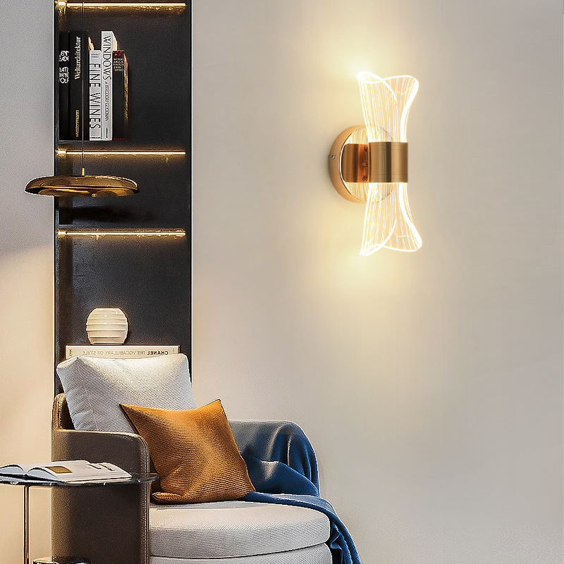 Cross Border Minimalist Modern Bedside Lamp Creative Bedroom Living Room Nordic Led Ultra Bright Aisle Background Wall Light