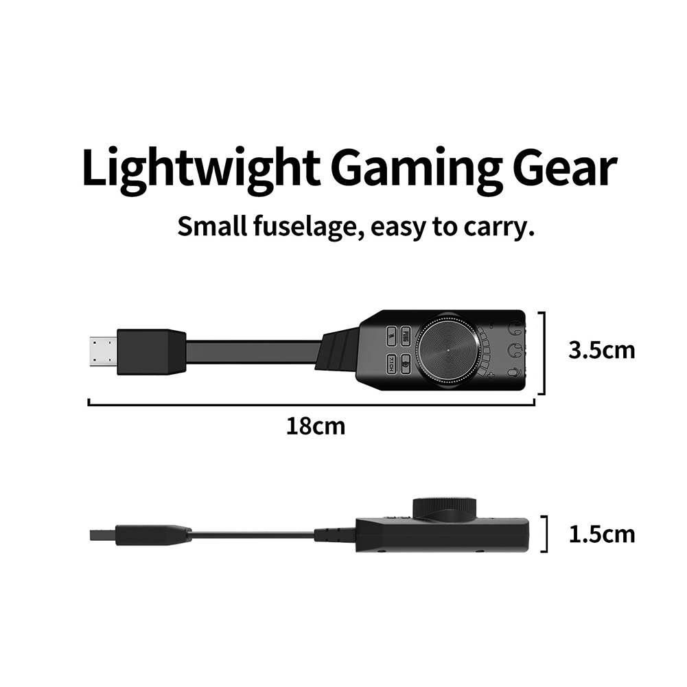 Hotswitch USB Gaming Sound Card Virtual 7.1 Channel Hifi Magic Voice Stereo Effect Audio Sound Cards Mixers for Gamers