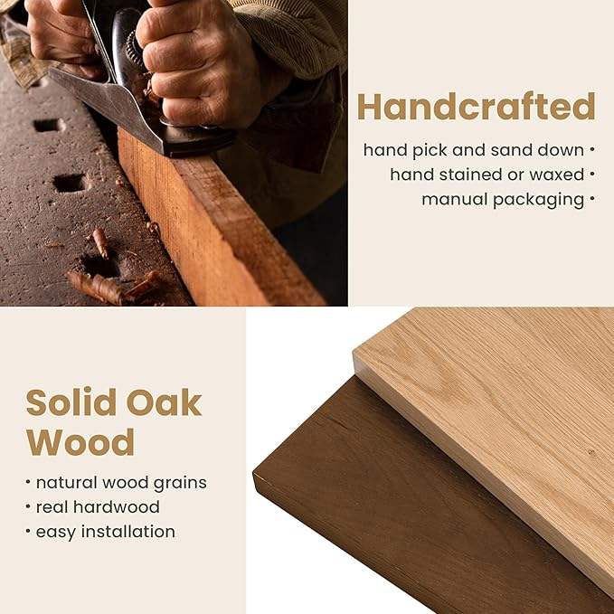 Плавающие полки из массива дуба (Solid Oak)