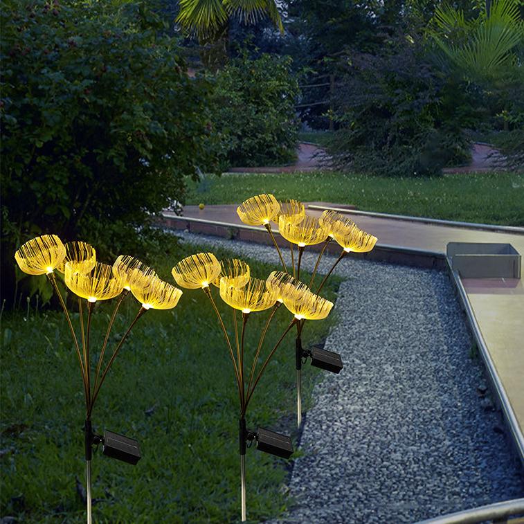 Outdoor Copper LED Solar Jellyfish Ground Lamp for Garden Landscape Decorative Lighting