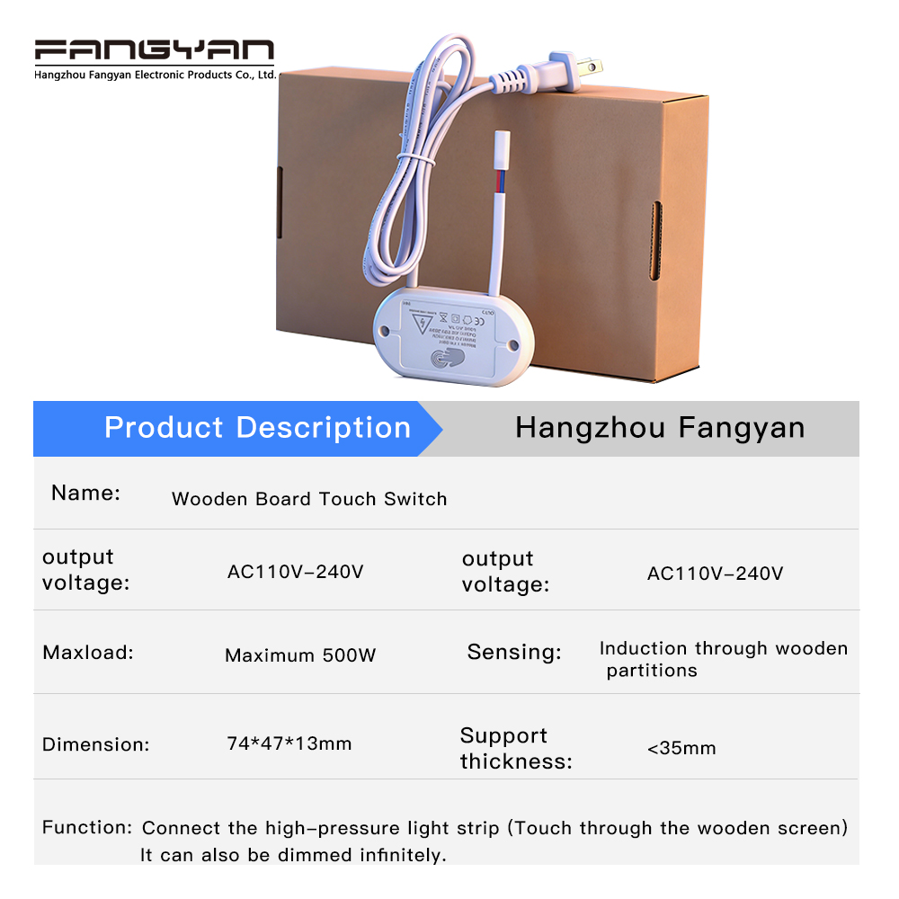 Cabinet Light Touch Wardrobe Sensor 110v 220v Hidden Touch Dimmer Switch for 25mm Under Wood Led Furniture Light