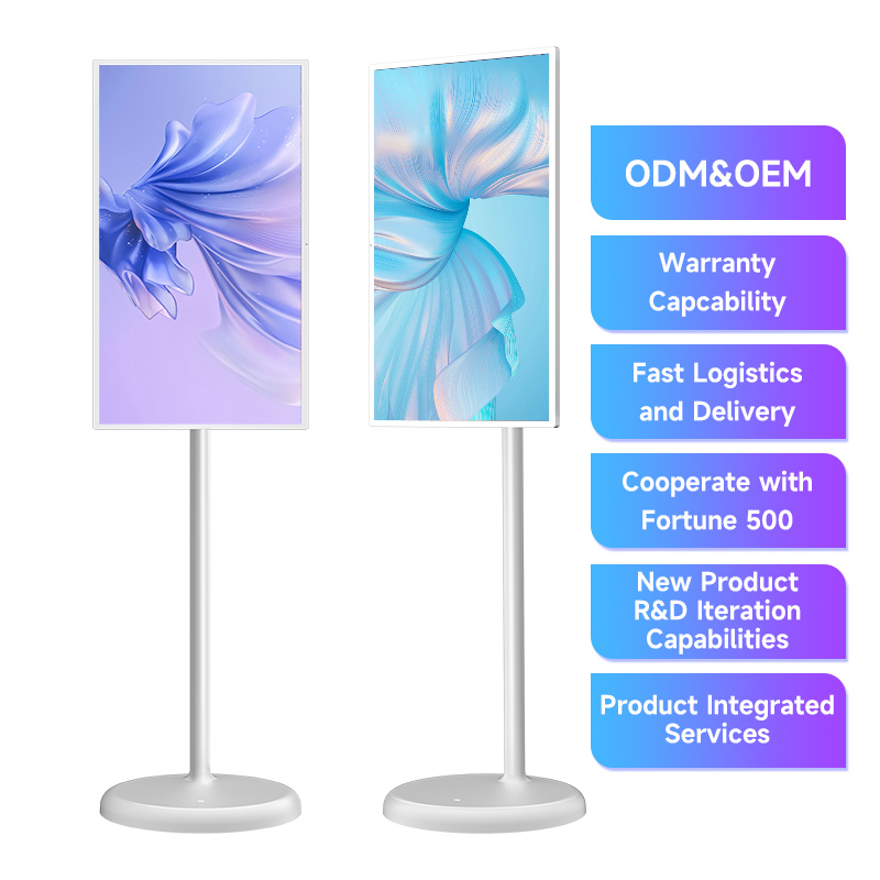 27 32 Inch 2K Touch Screen Smart Panel Battery Powered Remote Control Portable Smart TV with  Camera for Home Beauty Center