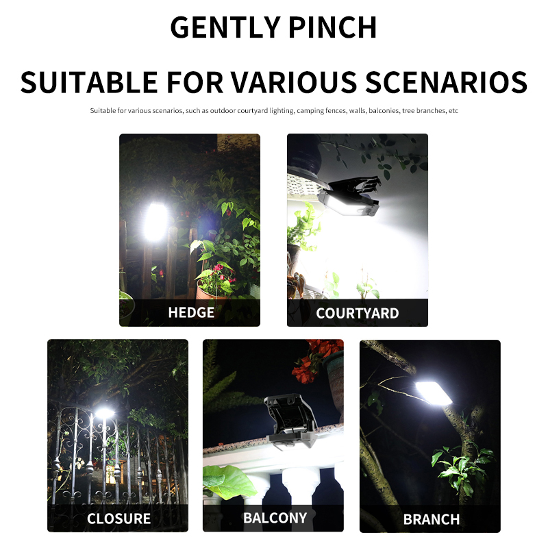 TOACH Solar Clip Light 3500K Warm White Split Solar Panel IP65 Waterproof High CRI 90 No Drill Wall Lamp for Fence Yard Garden