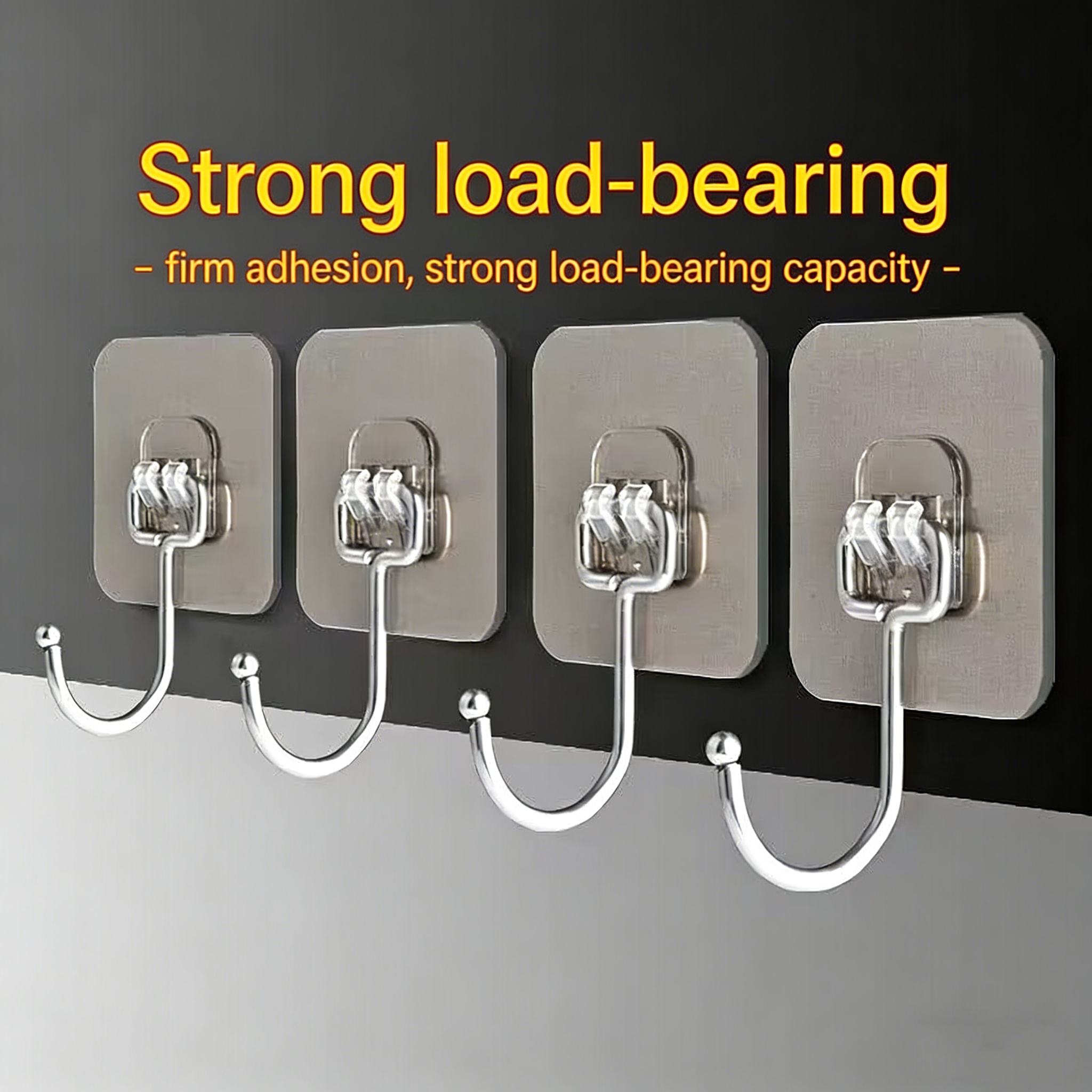 Heavy Duty  PVC Black Fashion Household Wall Strong Adhesive Transparent Good Adhesion Traceless Load-bearing Kitchen Hook