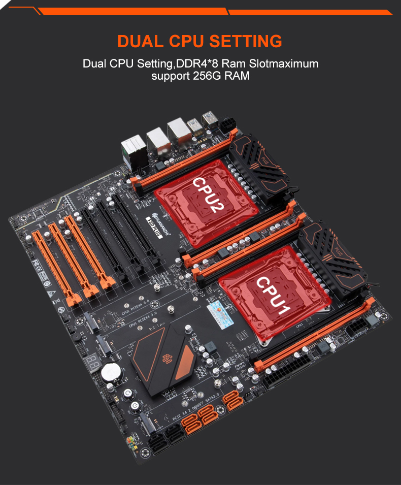 HUANANZHI X99-F8D PLUS X99-F8D/T8D/8D4/8D3 X10X99-8D/16D Motherboard Support Dual CPU DDR4 Support Server Memory for Desktop