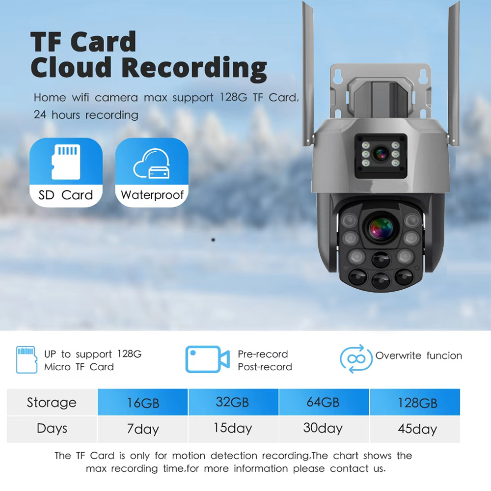 Full HD 5G 4MP 2K Ptz Camera 30X Zoom Auto Tracking Dual Lens Two Screen Wireless Web Ptz Outdoor Ip Cctv Wifi Security Camera