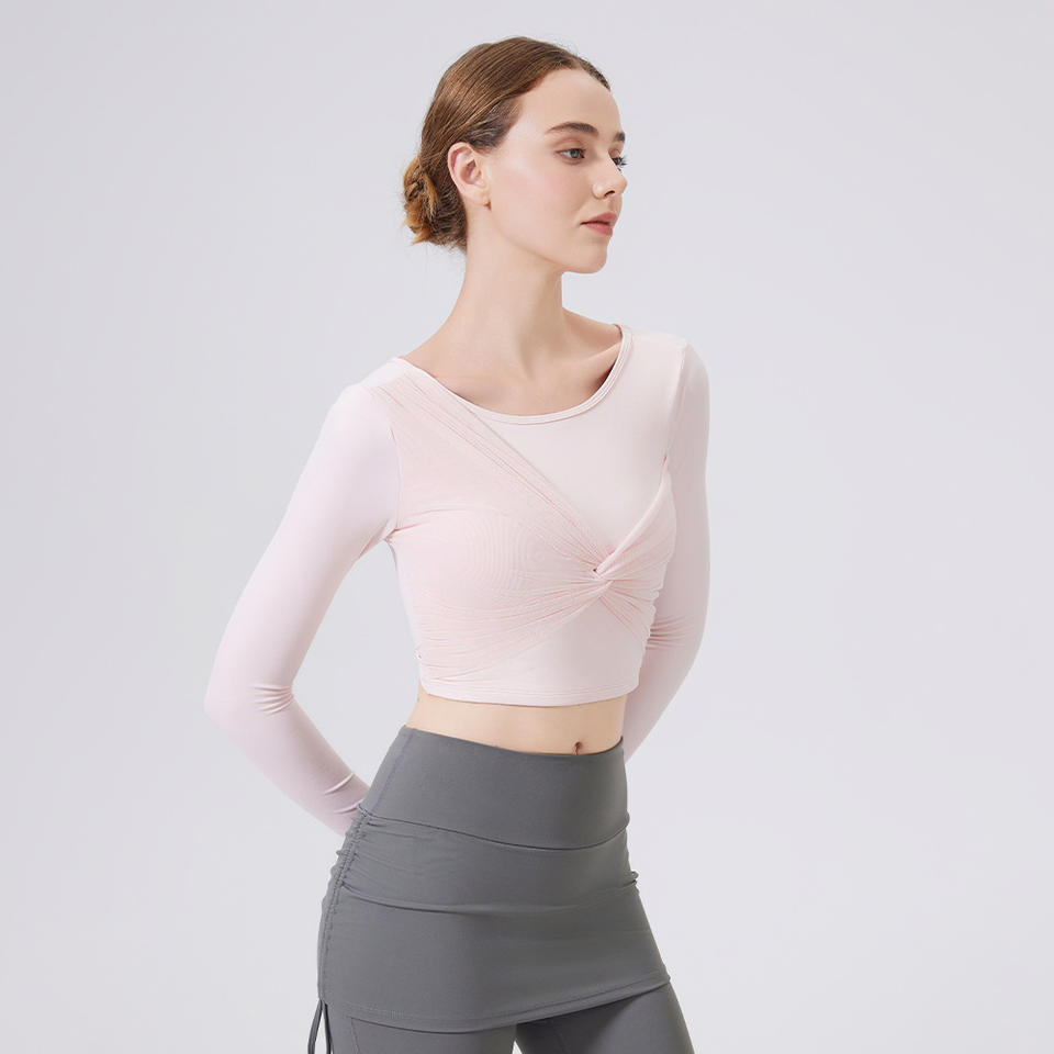Сетчатый топ с узлом (Mesh Twist Long Sleeve)