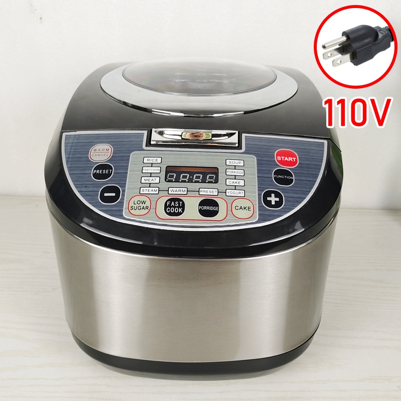 110V US Plug 5L Smart Digital Household Rice Cooker with Plastic Housing Paddle & Measuring Cup in Stock