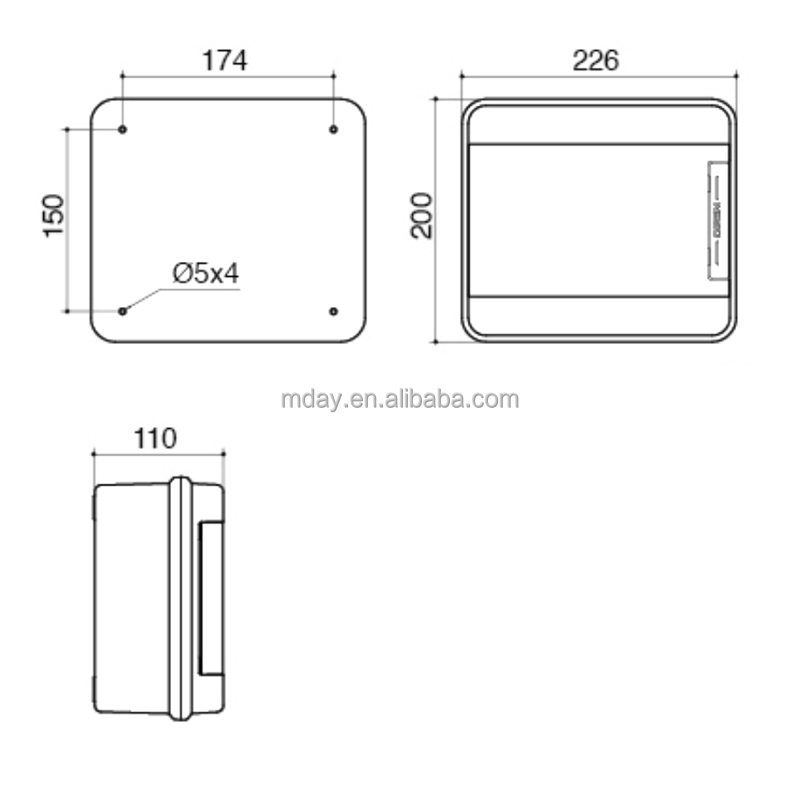 Mday 600V DC AC Solar Combiner Box 1 in 1 Out Solar String Combining for LV Products for Solar Installations