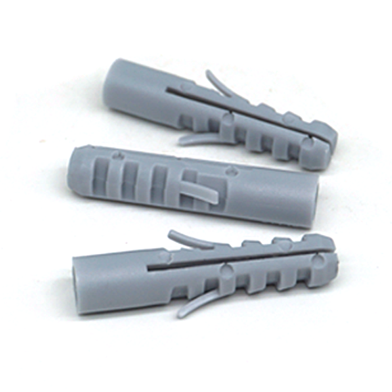 (100 Pcs/Bag)Plastic Expansion Anchor Nylon Wall Plug Screw Fixing Fastener Dark Gray for Home Decoration Construction